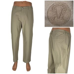 Lululemon Mens 38 ABC Classic Fit Trouser 30" L Stretch lm5b66s Tan Khaki EUC